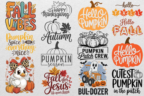 Fall Bundle SVG, Fall Pumpkin SVG Bundle, Fall Decor Signs Bundle, Fall SVG Cut File Bundle, Autumn Svg Bundle, Thanksgiving Svg, Pumpkin SVG DesignDestine 