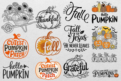Fall Bundle SVG, Fall Pumpkin SVG Bundle, Fall Decor Signs Bundle, Fall SVG Cut File Bundle, Autumn Svg Bundle, Thanksgiving Svg, Pumpkin SVG DesignDestine 