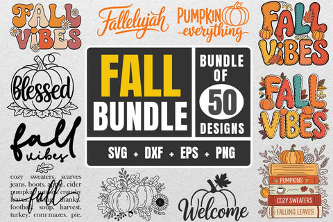 Fall Bundle SVG, Fall Pumpkin SVG Bundle, Fall Decor Signs Bundle, Fall SVG Cut File Bundle, Autumn Svg Bundle, Thanksgiving Svg, Pumpkin SVG DesignDestine 