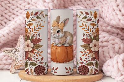 Fall Bunny Pumpkin 20oz Tumbler Wrap Sublimation DesignSVG 