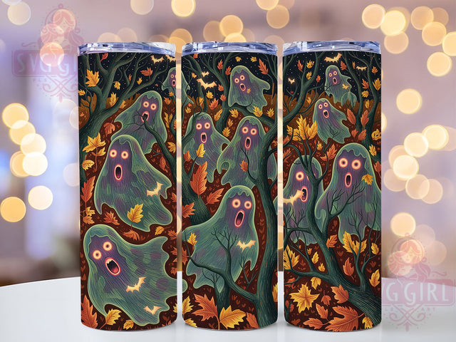 Fall Camo Ghost Rustic Autumn Halloween Tumbler, Ghost Cup Wrap, Autumn Camouflage Drinkware, Spooky 20oz Tumbler, Halloween Camo Design, Rustic Fall Sublimation, Woodland Ghost Art Sublimation SvggirlplusArt 