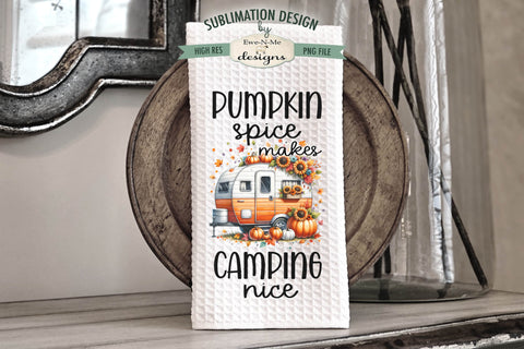 Fall Camper Sublimation Kitchen Towel Designs - Fall Camping Sublimation Ewe-N-Me Designs 