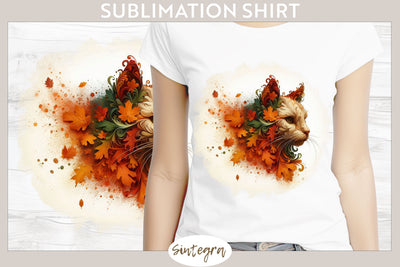 Fall Cat Animal v2 T-shirt Sublimation Sublimation Sintegra 