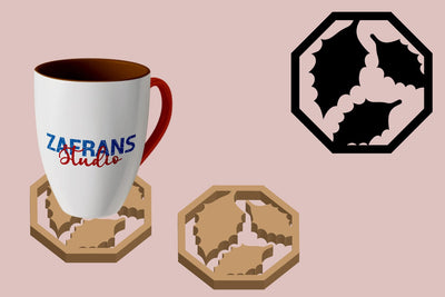 Fall Coffee Coaster Cut Files SVG zafrans studio 