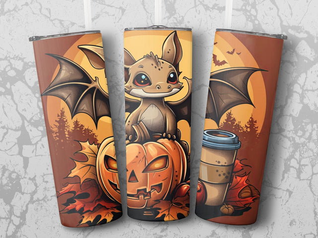 Fall Coffee Dragon Sublimation Tumbler Wrap Sublimation Fine Purple Elephant Creations 