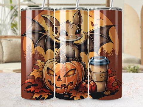 Fall Coffee Dragon Sublimation Tumbler Wrap Sublimation Fine Purple Elephant Creations 