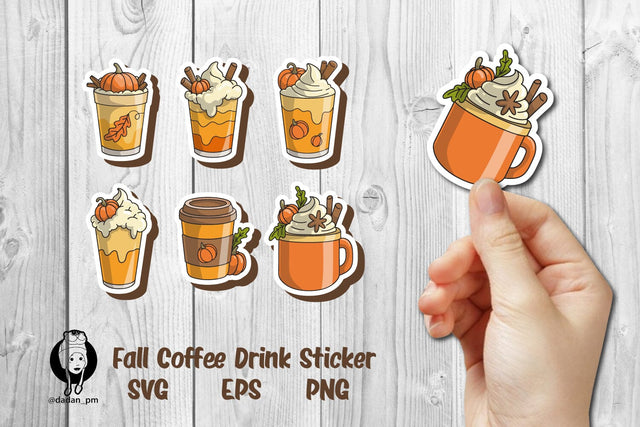 Fall Coffee Drink Sticker SVG dadan_pm 