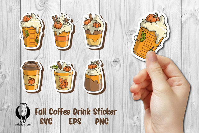 Fall Coffee Drink Sticker SVG dadan_pm 