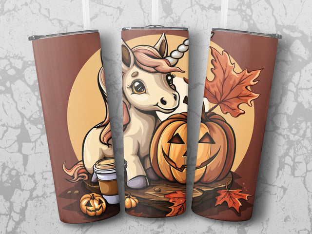 Fall Coffee Unicorn Sublimation Tumbler Wrap Sublimation Fine Purple Elephant Creations 