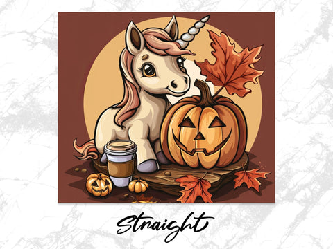 Fall Coffee Unicorn Sublimation Tumbler Wrap Sublimation Fine Purple Elephant Creations 