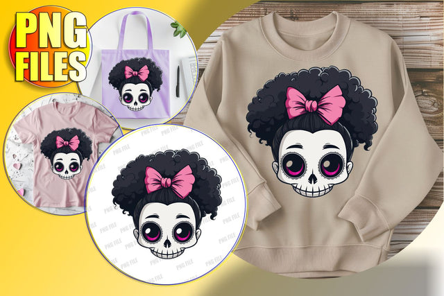 Fall Coquette Bow Skull Design - Sublimation Clipart Sublimation afrosvg 