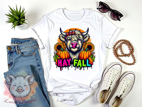 Fall Cow PNG, Hay Decor, Sublimation Design, Digital Download, Autumn Art, Farmhouse Style, Country Decor, Seasonal Graphic Sublimation Lara' s Designs 