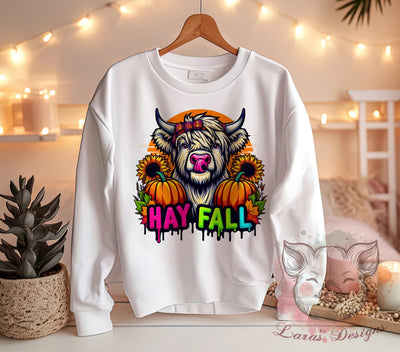 Fall Cow PNG, Hay Decor, Sublimation Design, Digital Download, Autumn Art, Farmhouse Style, Country Decor, Seasonal Graphic Sublimation Lara' s Designs 