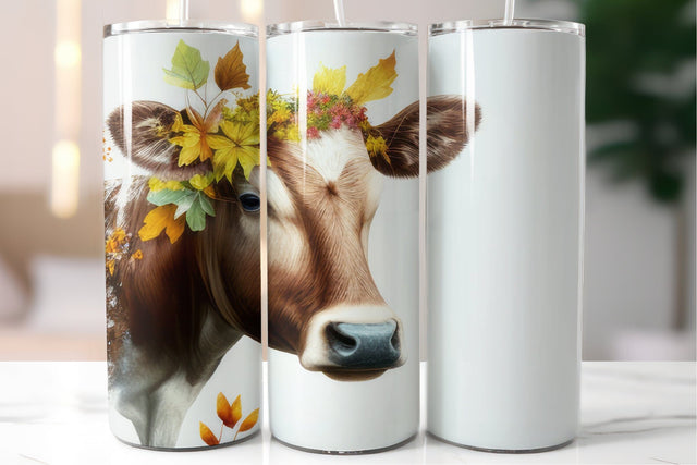 Fall Cow Tumbler Sublimation. 20 OZ Tumbler PNG Sublimation Olga Terlyanskaya 