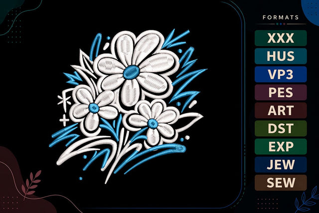 Fall Daisy Bouquet Embroidery Design Embroidery/Applique DESIGNS sg embroidery 
