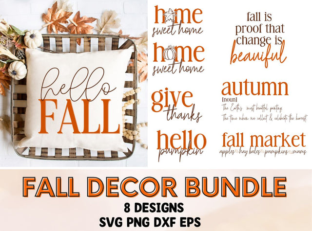 Fall Decor Bundle - SVG PNG DXF EPS SVG So Fontsy Design Shop 
