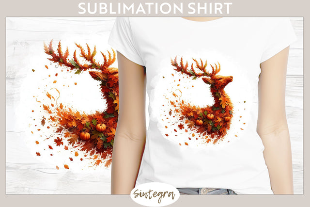 Fall Deer Animal v2 T-shirt Sublimation Sublimation Sintegra 
