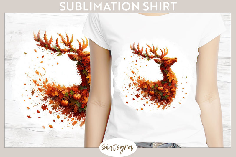 Fall Deer Animal v2 T-shirt Sublimation Sublimation Sintegra 