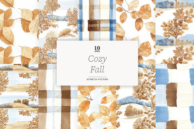 Fall Digital Paper Pattern Background | Autumn Graphics JPEG Digital Pattern GlamArtZhanna 
