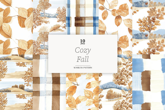 Fall Digital Paper Pattern Background | Autumn Graphics JPEG Digital Pattern GlamArtZhanna 