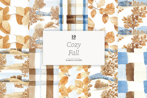 Fall Digital Paper Pattern Background | Autumn Graphics JPEG Digital Pattern GlamArtZhanna 