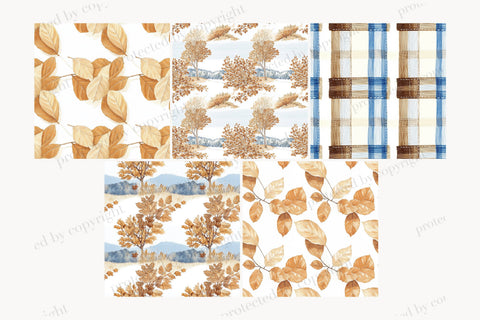 Fall Digital Paper Pattern Background | Autumn Graphics JPEG Digital Pattern GlamArtZhanna 