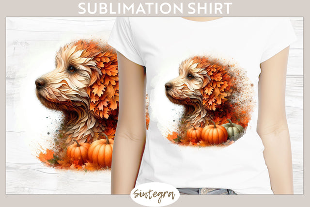 Fall Dog Animal v1 T-shirt Sublimation Sublimation Sintegra 