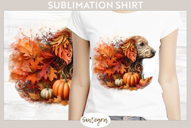 Fall Dog Animal v3 T-shirt Sublimation Sublimation Sintegra 