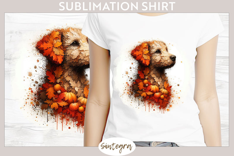 Fall Dog Animal v5 T-shirt Sublimation Sublimation Sintegra 
