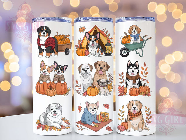 Fall Dog Mom Puppy Tumbler Wrap, Autumn Pet Wrap, 20oz Sublimation, Dog Mom Cup, Cute Puppy Mug, Fall Animal Tumbler, Autumn Dog Design Sublimation SvggirlplusArt 