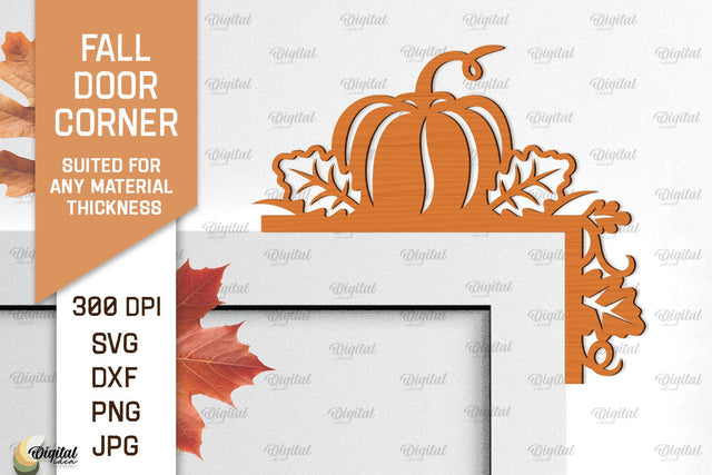 Fall Door Corner Laser Cut. Fall Door Trim SVG Design SVG Evgenyia Guschina 