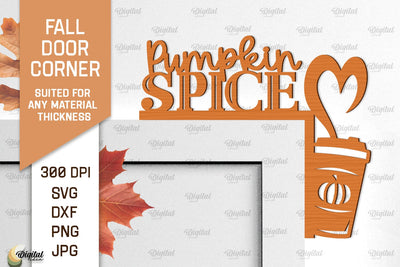 Fall Door Corner Laser Cut. Fall Door Trim SVG Design SVG Evgenyia Guschina 