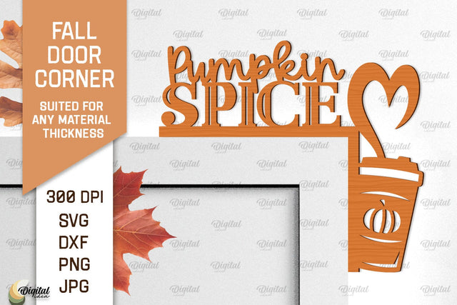 Fall Door Corner Laser Cut. Fall Door Trim SVG Design SVG Evgenyia Guschina 