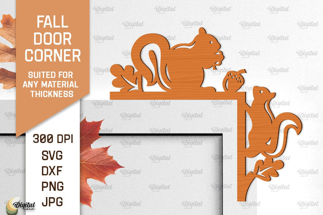 Fall Door Corner Laser Cut. Fall Door Trim SVG Design SVG Evgenyia Guschina 