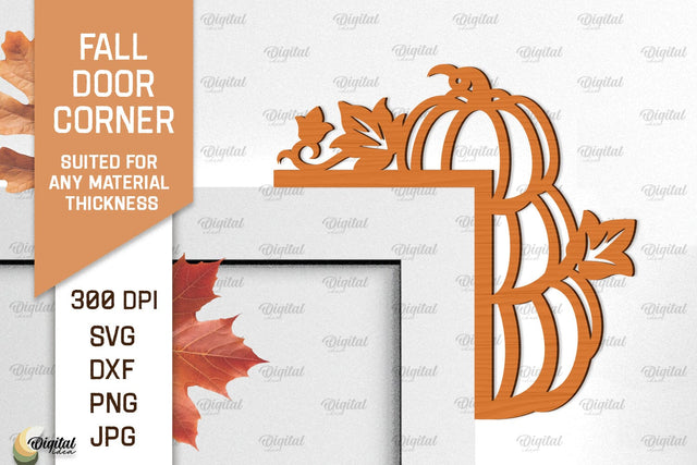 Fall Door Corner Laser Cut. Fall Door Trim SVG Design SVG Evgenyia Guschina 