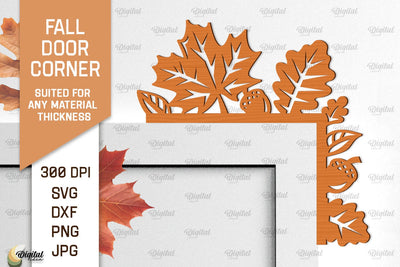Fall Door Corner Laser Cut. Fall Door Trim SVG Design SVG Evgenyia Guschina 