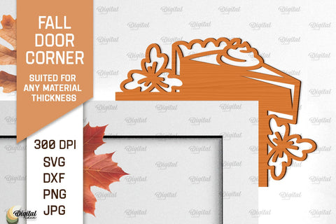 Fall Door Corner Laser Cut. Fall Door Trim SVG Design SVG Evgenyia Guschina 