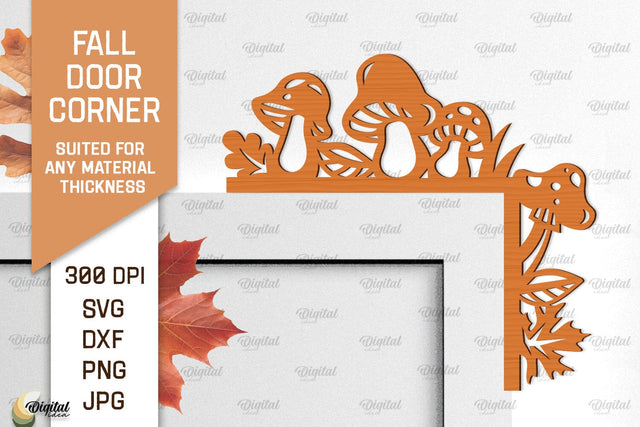 Fall Door Corner Laser Cut. Fall Door Trim SVG Design SVG Evgenyia Guschina 