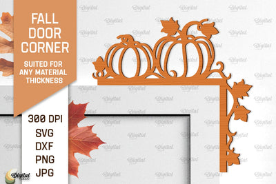 Fall Door Corner Laser Cut. Fall Door Trim SVG Design SVG Evgenyia Guschina 