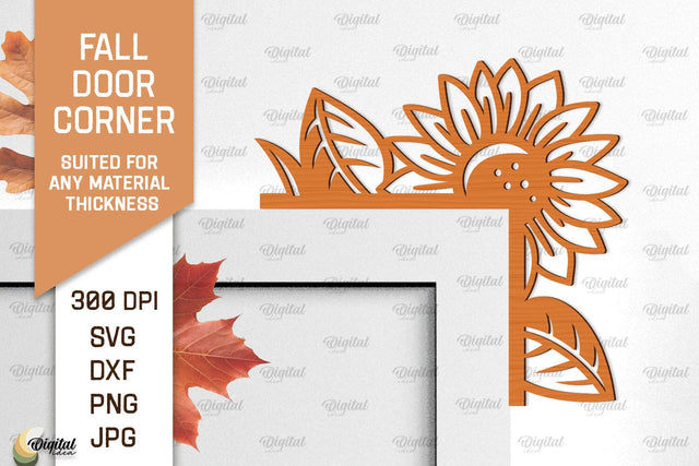 Fall Door Corner Laser Cut. Fall Door Trim SVG Design SVG Evgenyia Guschina 