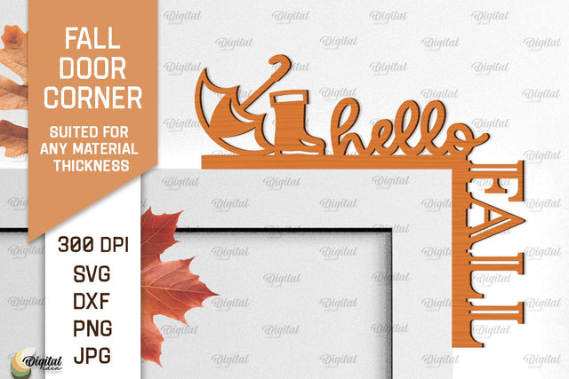 Fall Door Corner Laser Cut. Fall Door Trim SVG Design SVG Evgenyia Guschina 