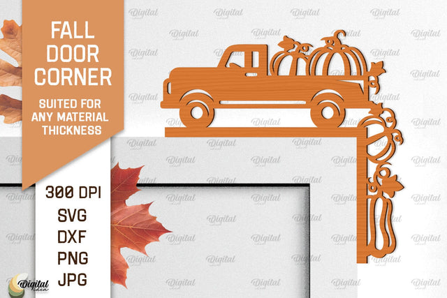 Fall Door Corner Laser Cut. Fall Door Trim SVG Design SVG Evgenyia Guschina 