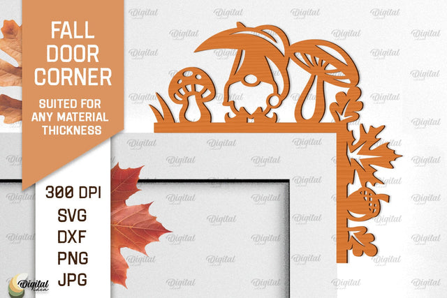 Fall Door Corner Laser Cut. Fall Door Trim SVG Design SVG Evgenyia Guschina 