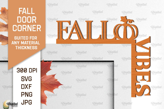 Fall Door Corner Laser Cut. Fall Door Trim SVG Design SVG Evgenyia Guschina 
