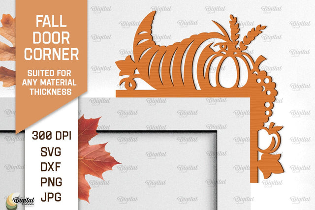 Fall Door Corner Laser Cut. Fall Door Trim SVG Design SVG Evgenyia Guschina 