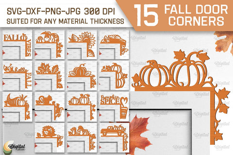 Fall Door Corners LaserCut Bundle. Fall Door Trims SVG SVG Evgenyia Guschina 
