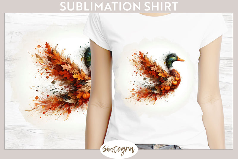 Fall Duck Animal v1 T-shirt Sublimation Sublimation Sintegra 