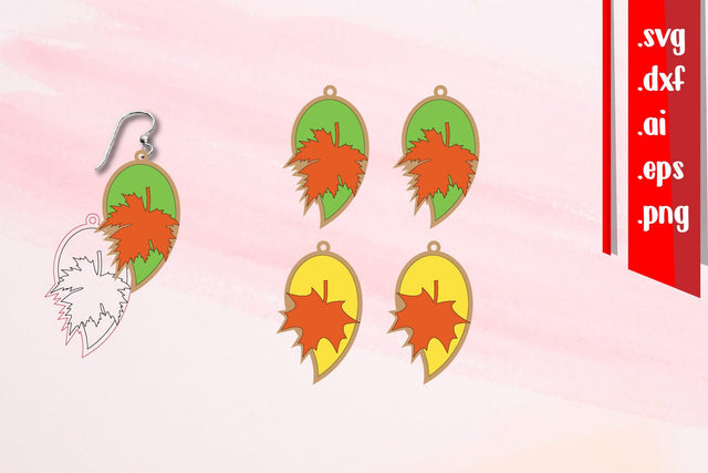 Fall Earrings | Cut and Score Earrings | Autumn Earrings SVG zafrans studio 