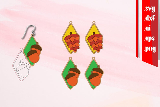 Fall Earrings | Cut and Score Earrings SVG zafrans studio 