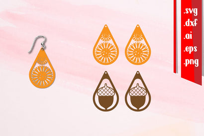Fall Earrings | Sun Flowers Earrings SVG zafrans studio 